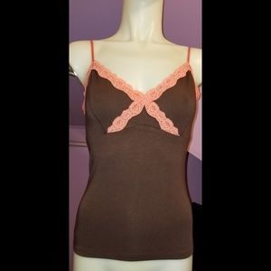 FREE PEOPLE LACE TRIM Adjustable Strap Tank Top Me